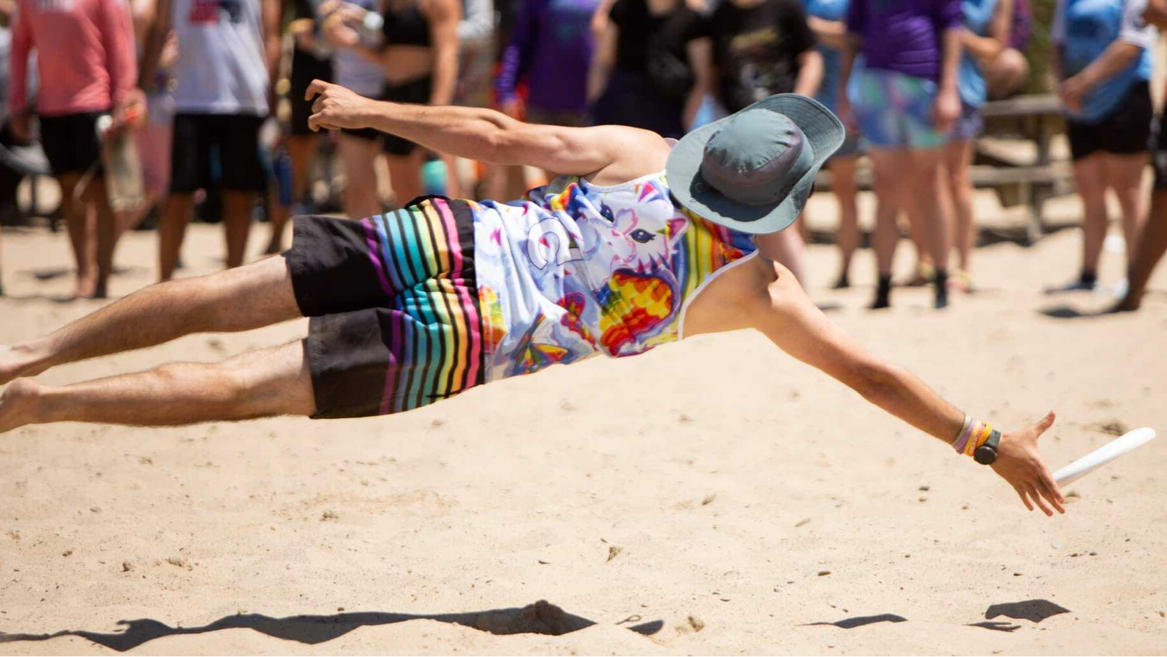 the tinkerer catching a frisbee